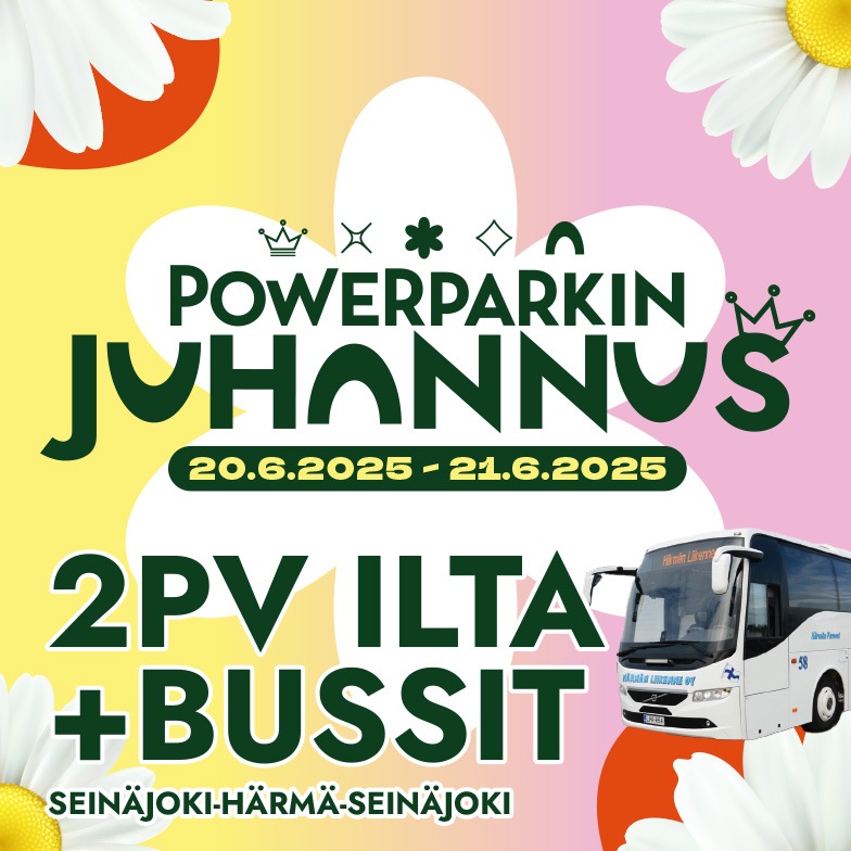 PowerParkin juhannus 2 päivää ja bussikyydit
